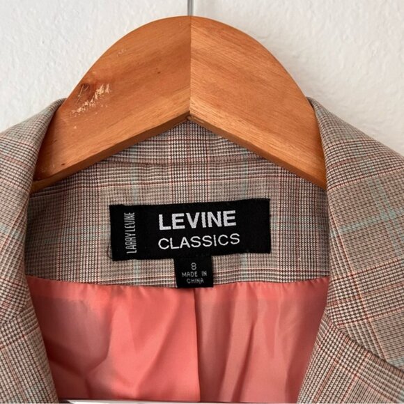 Vintage Larry Levine Brown Plaid Blazer Sz 8 - Picture 4 of 6